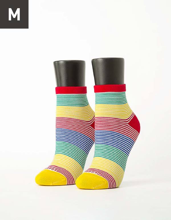 五色彩虹橫條襪