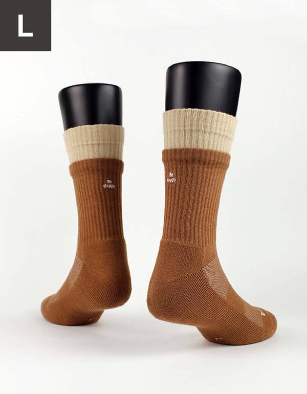 標語刺繡雙層襪