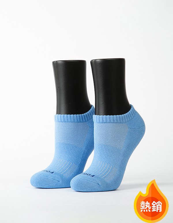 素色美學氣墊船短襪